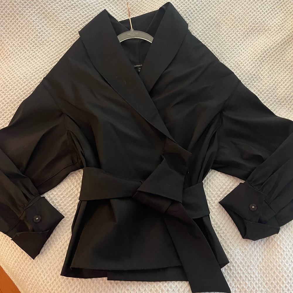 Samuel Dong black belted evening jacket.